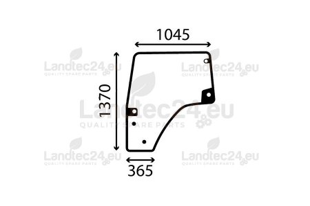 Türscheibe linke Seite, gewölbt und getönt 155691040 für DEUTZ FAHR, HURLIMANN, LAMBORGHINI, SAME Traktor